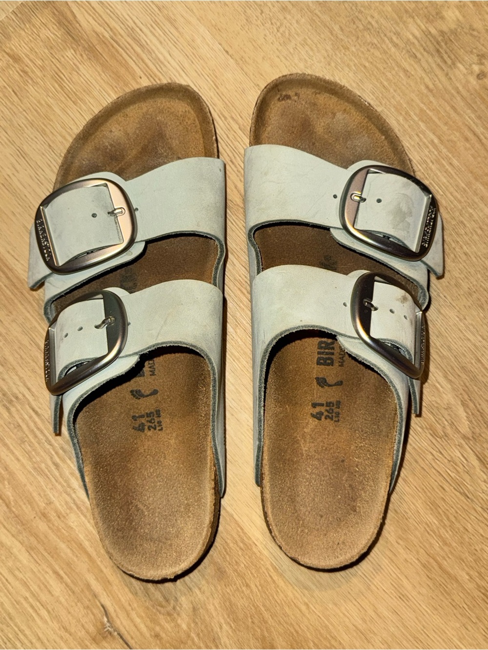 Birkenstock Arizona Big Buckle Double-Strap Sandals with Large Silver Buckles
